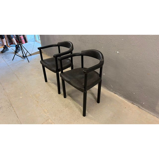 Postmodern Black Armchairs in Molded Plastic, Europe, 1980s, Set of 2 For Sale - Image 11 of 12