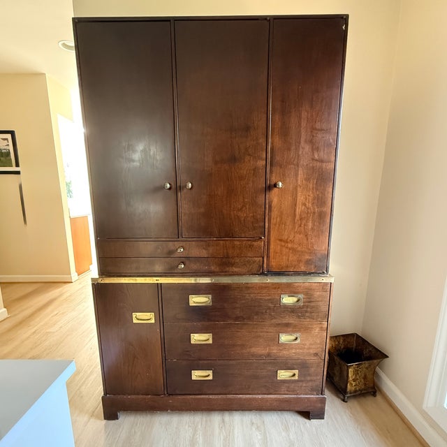 Wood Milo Baughman Campaign Wardrobe For Sale - Image 7 of 15