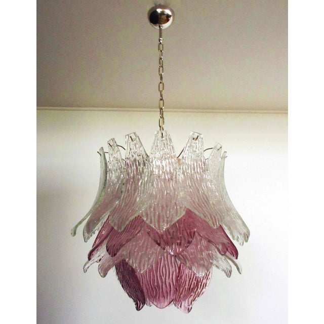 Italian Murano Pendant Transparent and Amethyst Glasses, Set of 2 For Sale - Image 8 of 16