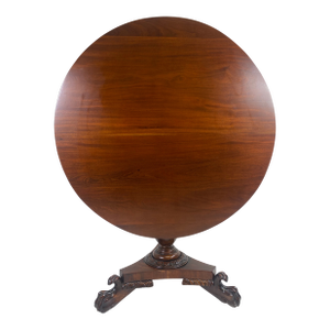 Mid 19th Century Hand Carved Mahogany Tilt Top Table.