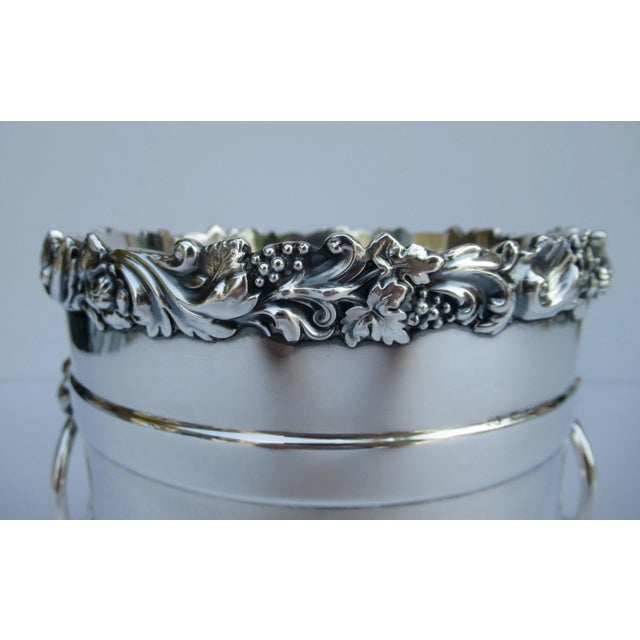 C.1910's-C.1940's English Barker-Ellis Silver-Plate Over Copper Ice Bucket With Lion Heads, Insert & Tongs -3 Pieces For Sale - Image 9 of 13