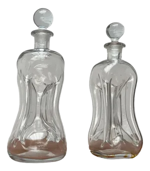 Vintage Danish Kluk Kluk Bottles in Glass from Holmegaard, 1970s, Set of 2