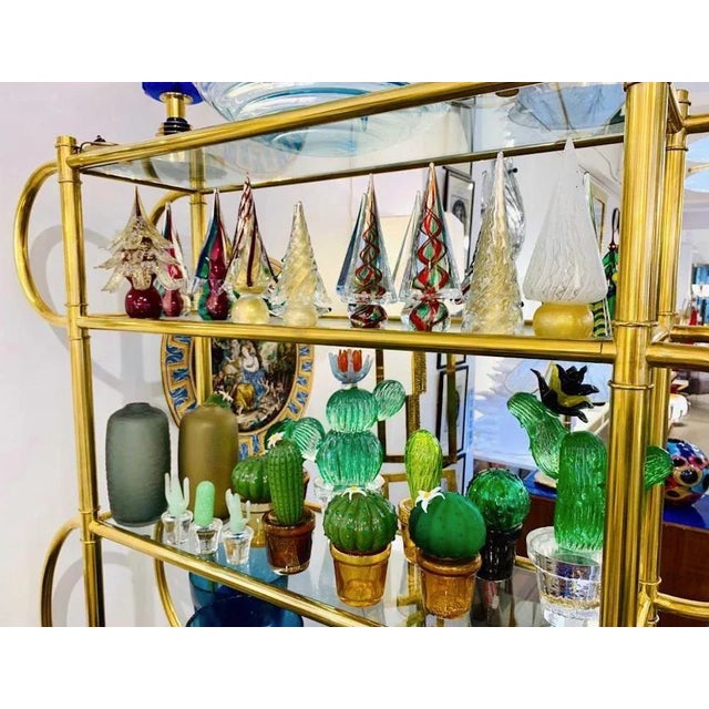 Gold Cenedese 1980s Italian Modern 24k Gold Dust Twisted Murano Glass Tree Sculpture For Sale - Image 8 of 11