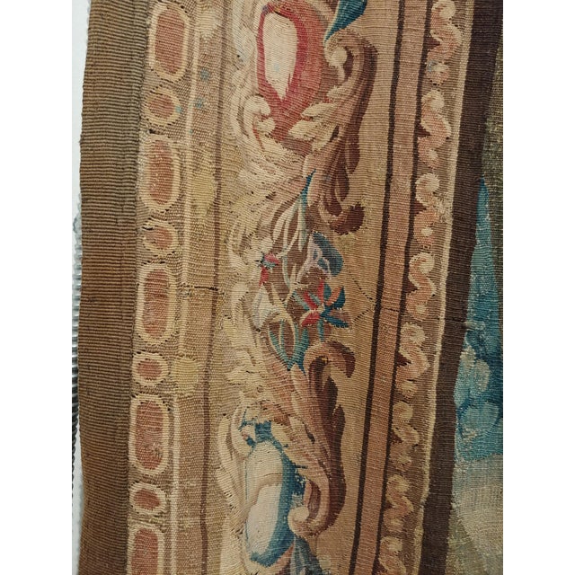 Early 18th Century Early 18th Century Brussel Tapestry, Finely Woven, Red, Blue, Green, Silk & Wool For Sale - Image 5 of 15