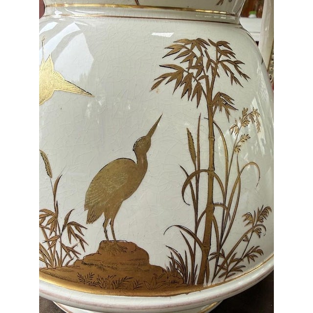 Davenport 19thC Chinoiserie Antique Davenport Porcelain Staffordshire Aesthetic Movement Covered Jar For Sale - Image 4 of 18