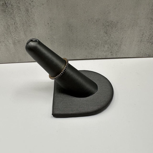 Contemporary Blue Sapphire Eternity Ring in 14kt Yellow Gold - 1.25mm, Size 6.5, New For Sale - Image 3 of 5