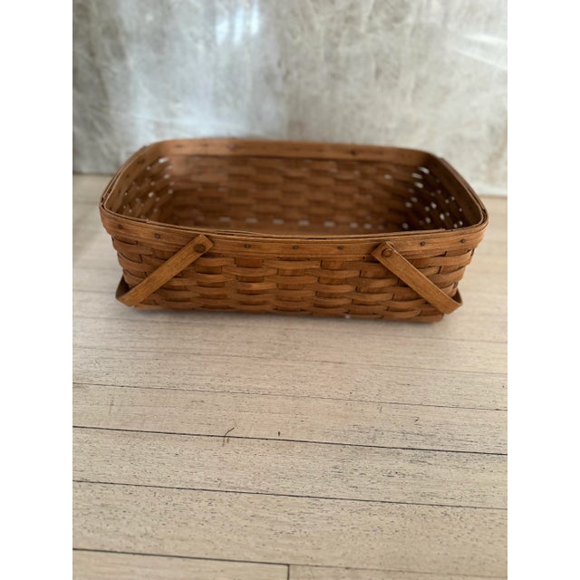 American Vintage Birch Veneer American Basket For Sale - Image 3 of 7