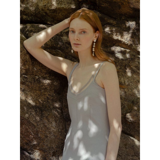 Contemporary Milky Quartz Earrings, a pair For Sale - Image 3 of 3