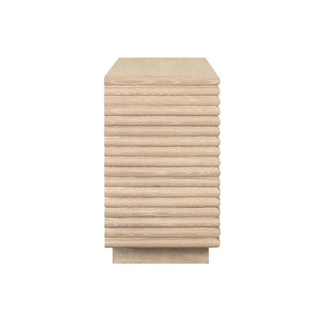 Matthew Izzo Home Nayla Cerused Oak Two Drawer Side Table With Brass Drawer Pulls For Sale In New York - Image 6 of 6