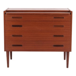 Danish Teak Dresser with Hidden Vanity and Mirror, 1960s For Sale
