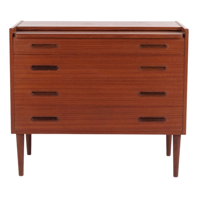 Danish Teak Dresser with Hidden Vanity and Mirror, 1960s For Sale