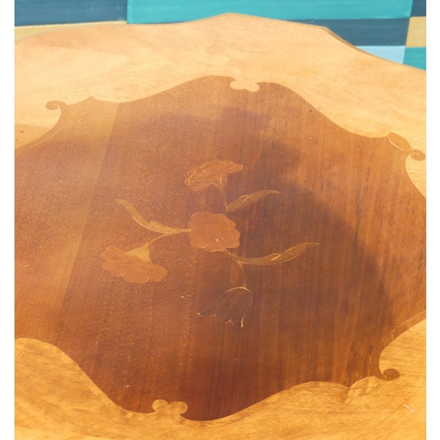 Small Chippendale Side Table with Inlays, 1970s For Sale - Image 10 of 11