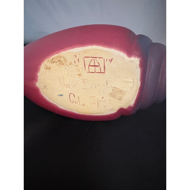 Mid-Century Modern Van Briggle Pottery Mulberry Conch Shell Planter Vase. Large 12" Size For Sale - Image 3 of 7