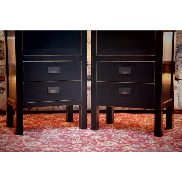 Vintage Cabinet in Black Lacquered Ash, 2010s, Set of 2 For Sale - Image 13 of 18