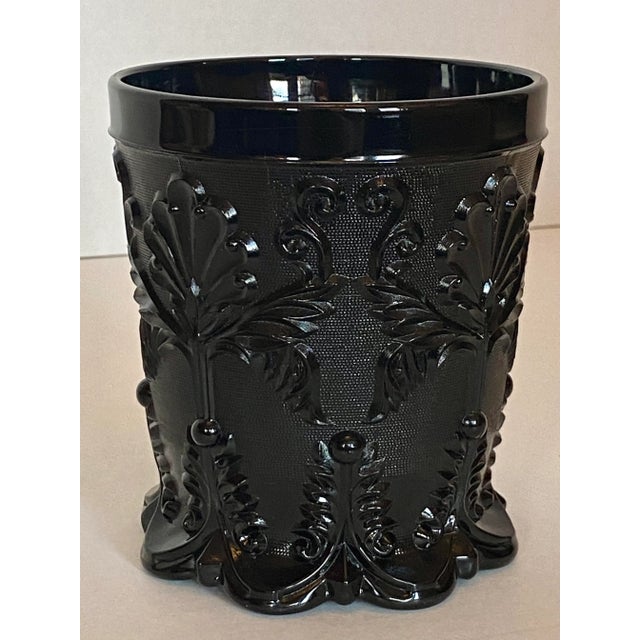 19th Century French Saint St. Louis Opaque Black Glass Crystal Vase For Sale - Image 9 of 13