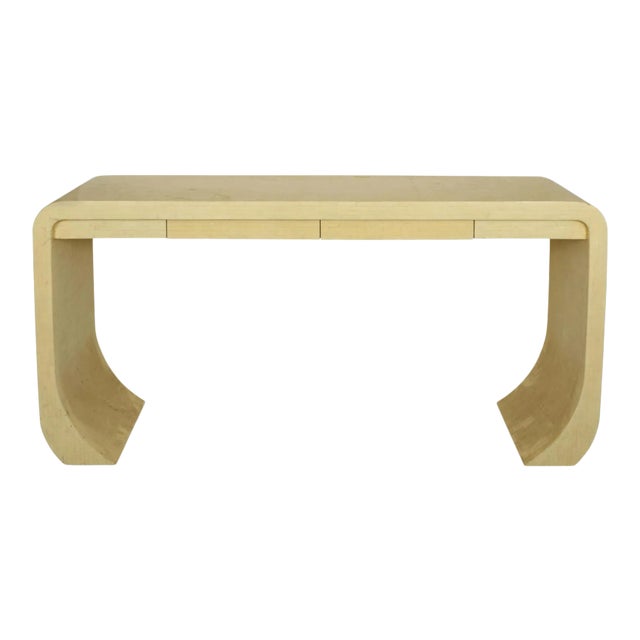 Circa 1980 Large and Impressive Karl Springer Style Faux Bone Console For Sale