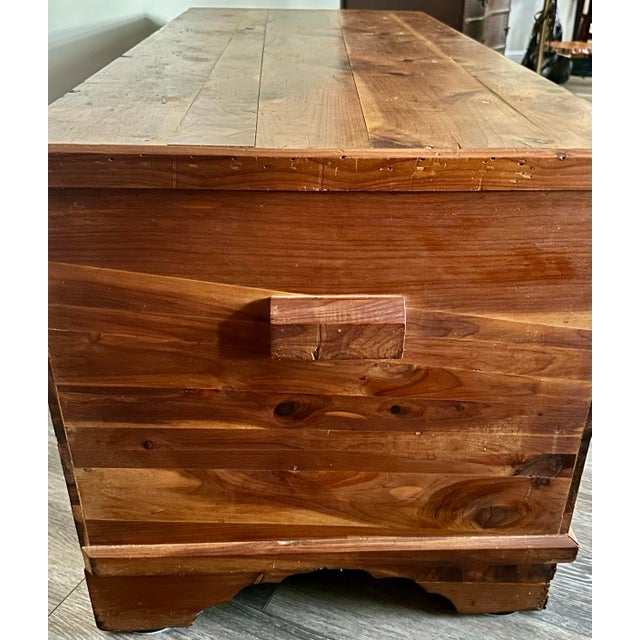 Farmhouse Antique Early 20th Century Rustic Farmhouse or Cabin Cedar Blanket Chest For Sale - Image 3 of 12