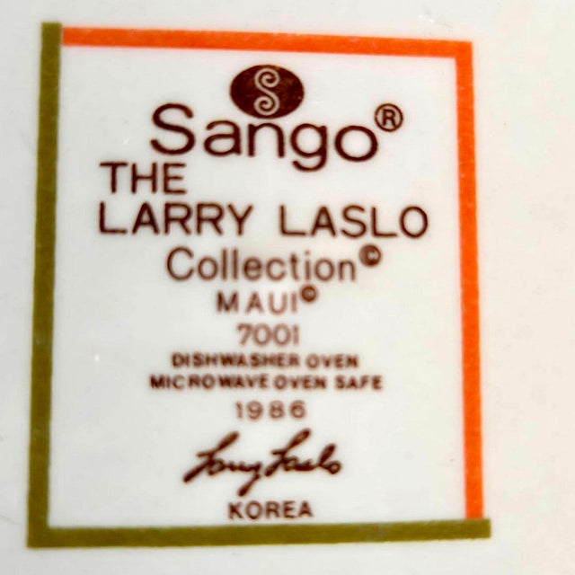 Cream 1980s Maui Oval Plates Designed by Larry Laslo for Sango For Sale - Image 8 of 8