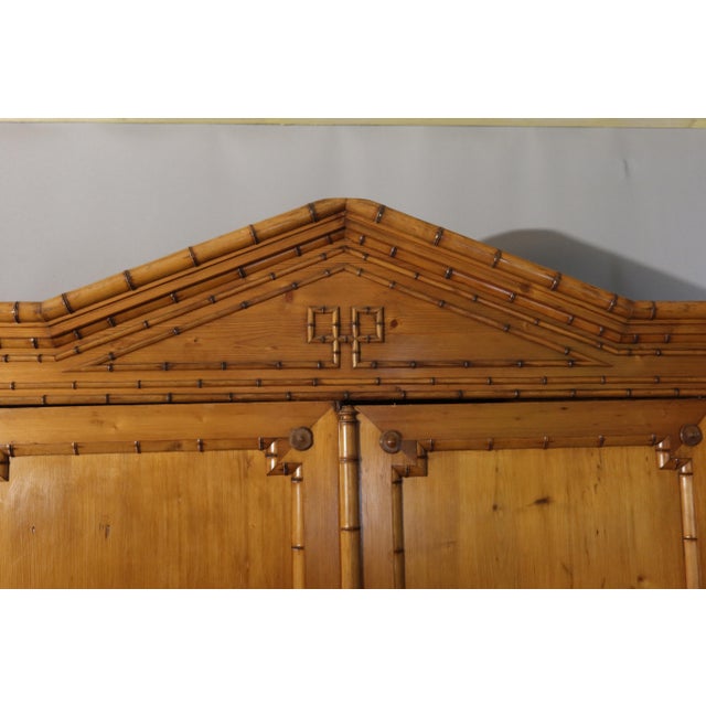 Antique Pitchpin Armoire, 1890s For Sale - Image 6 of 12