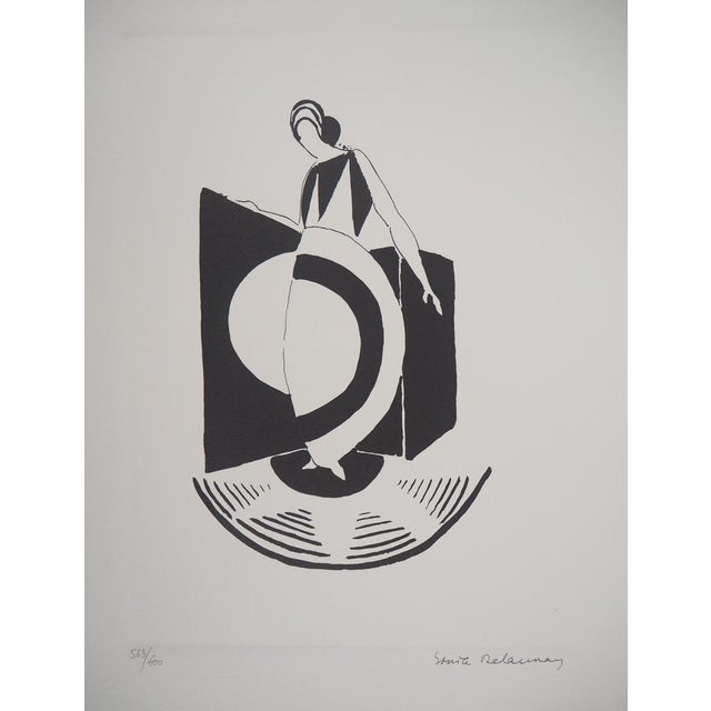 Sonia DELAUNAY (1885-1979) (after) Art Deco Graphic Dress Lithograph Signed in the plate Limited edition of 600 copies...