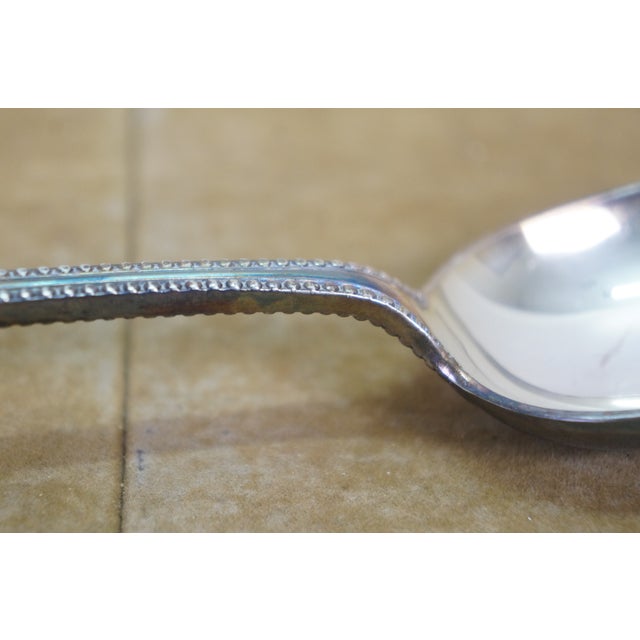 Early 20th Century Antique Davis & Sons Silverplate Stuffing Serving Spoon 13" For Sale - Image 5 of 10