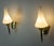 White Glass and Black & Golden Chrome Sconces in the style of Arlus, France, 1950s, Set of 2 For Sale - Image 6 of 12