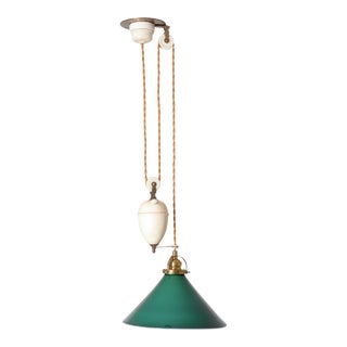 Green Glass Pulley Lamp, Switzerland For Sale