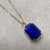Contemporary Syna Yellow Gold Lapis Lazuli Evil Eye Pendant with Emerald and Diamonds For Sale - Image 3 of 4