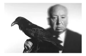 Alfred Hitchcock Holding a Bird 1958
