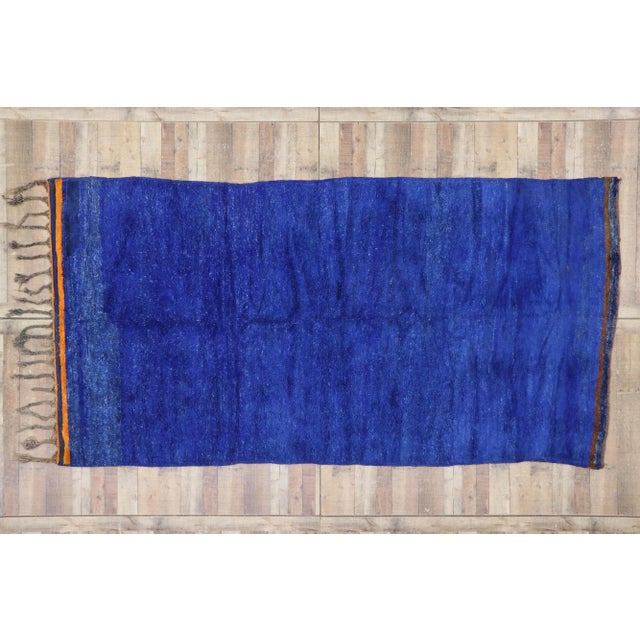 Blue Vintage Berber Blue Moroccan Rug - 05'10 X 11'02 For Sale - Image 8 of 9