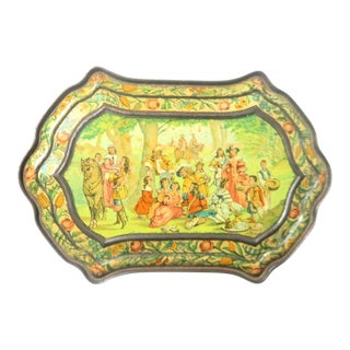 1878 Paris Exhibition - Huntley & Palmers "The Grand Prize" Gold Medal & Diploma of Honour - Hinged Lidded Biscuit Tin c.1887 For Sale