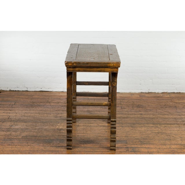 Rustic Chinese Qing Dynasty 19th Century Console Table with Carved Legs For Sale - Image 11 of 13