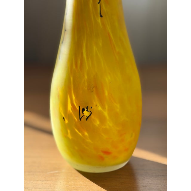 Glass Art Nouveau Yellow Cased-Glass Bud Vase, Signed Legras, France c.1900 For Sale - Image 7 of 9