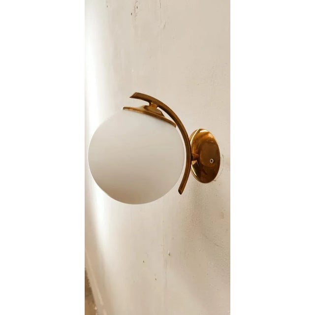Ottone Wall Lamp with Opal White Sphere For Sale - Image 15 of 15