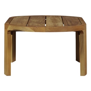 Eclipse Outdoor Solid Teak Wood Coffee Table, Golden Brown For Sale