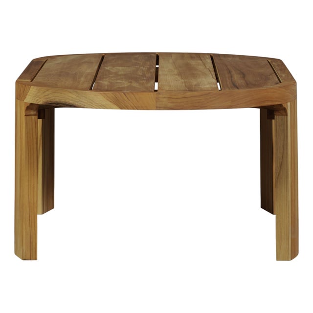 Eclipse Outdoor Solid Teak Wood Coffee Table, Golden Brown For Sale