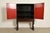 1920s Hollywood Regency Chinoiserie Red Lacquered Hand Painted Bookcase or Bar Cabinet, Circa 1920s For Sale - Image 5 of 17