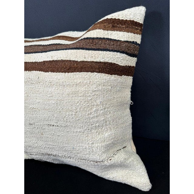 Contemporary Turkish Hemp Pillow Cushion Natural Beige Brown Pillow Cushion Cover 20"x20" For Sale - Image 3 of 4