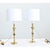 Polished in taste and patina, these mid-20th century large-scale, heavy French candlesticks have been converted to table...