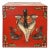 Chinese Distressed Red Wheel Conch Graphic Square Shape Box For Sale