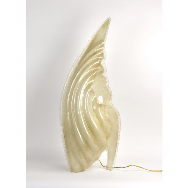 Vintage Modernist Rougier Shell Bubble Acrylic Wave Table Lamp For Sale - Image 13 of 13