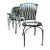 Francois Carre Petite Fan Back Garden Chairs - Group of 6 For Sale