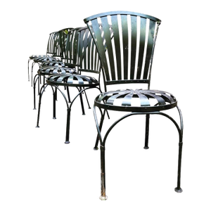 Francois Carre Petite Fan Back Garden Chairs - Group of 6