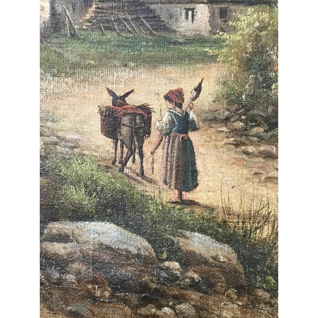Mid-Century Modern European School, Rural Landscape, 1800s, Oil on Canvas, Framed For Sale - Image 3 of 9