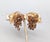 1960s goldtone textured leaf with curled stem top with faceted faux-topaz bead dangle "grape" clusters clip earrings....