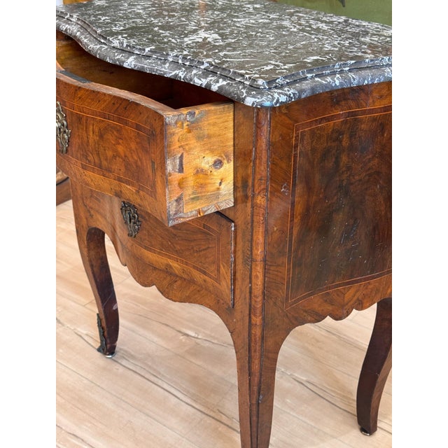 19th Century French Two Drawer Marble Topped Commode For Sale - Image 6 of 12