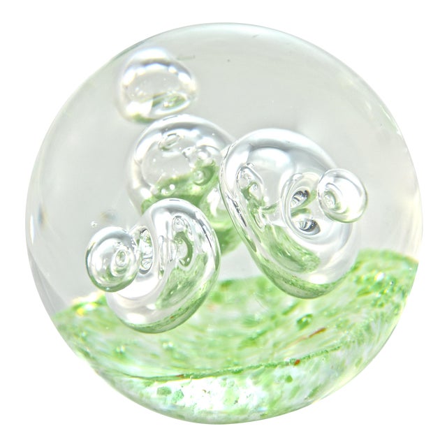 Green Blown Art Glass Orb Chairish