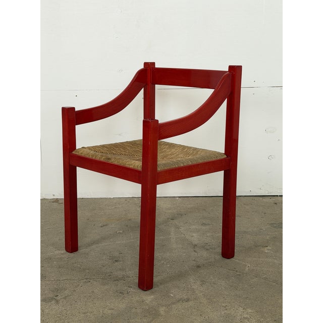 Carimate Armchair in Red Lacquered Beech by Magistretti for Cassina, 1960s For Sale - Image 10 of 10