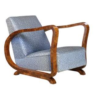 Vintage Italian Art Deco Burl Wood Chair, 1920s For Sale