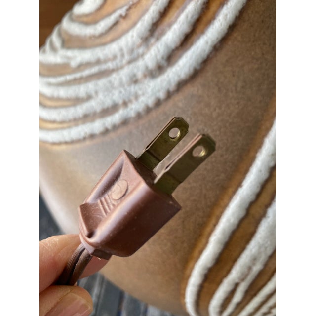 Mid-Century Modern Lava Glazed Abstract Ceramic Table Lamp For Sale - Image 9 of 13